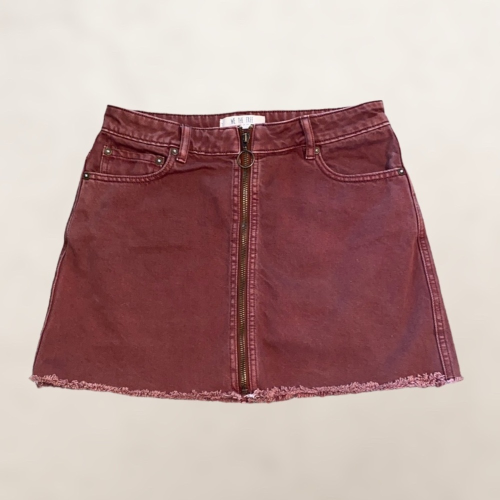 We the Free Brown Denim Skirt